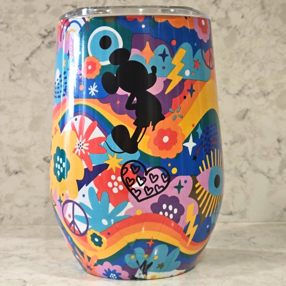 Disney Colorful Rainbow Mickey Silhouette Stainless Tumbler